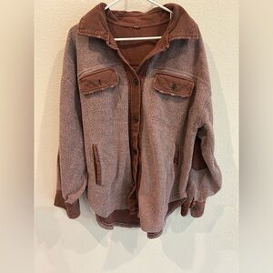 Free People maroon ruby shacket